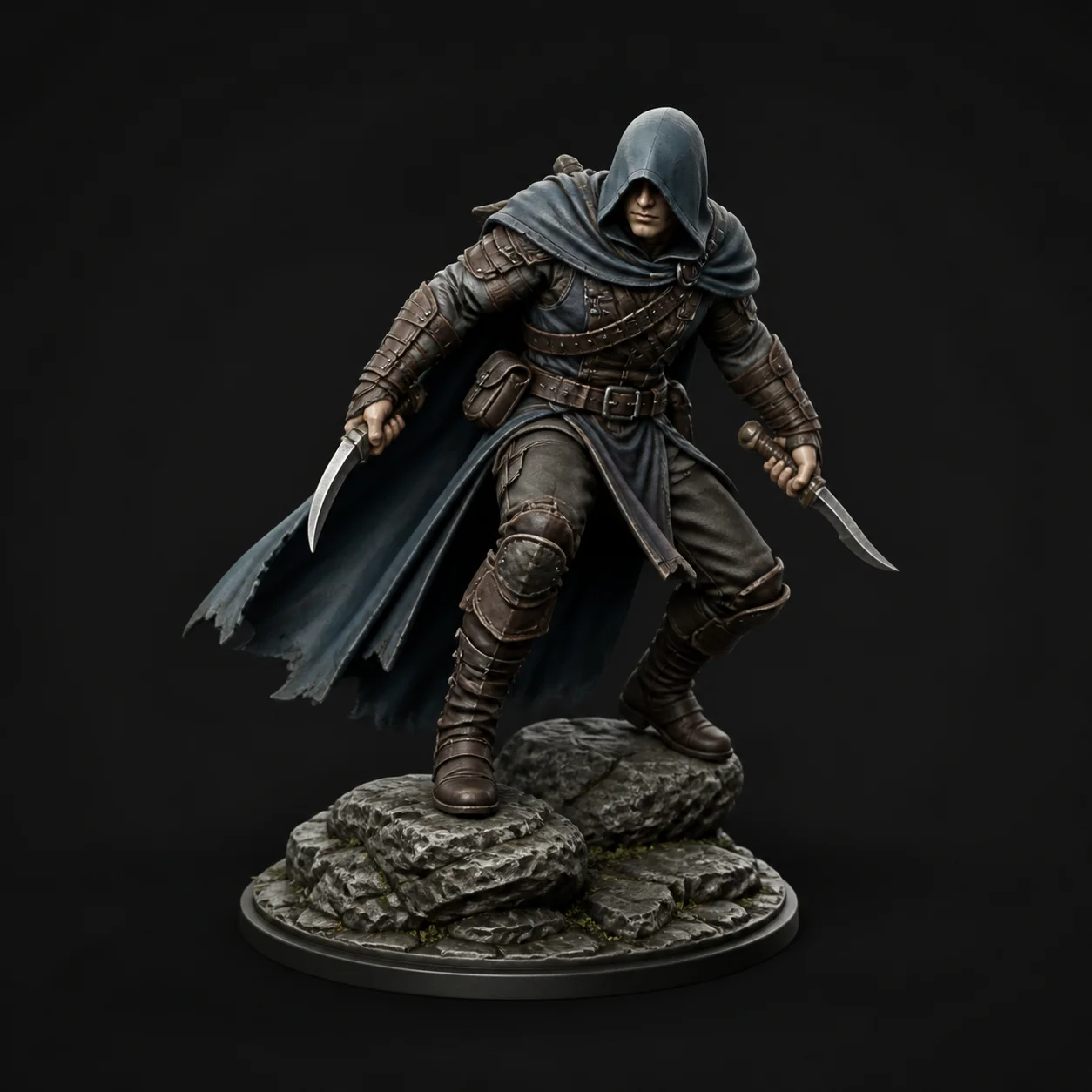 Modelo 3D de personaje con rigging automático listo para animar en un motor de juego